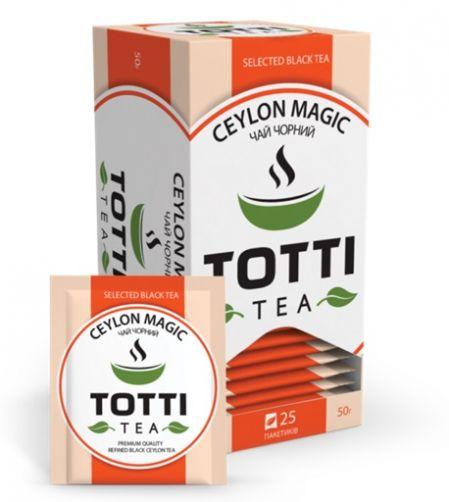 Чай чорний TOTTI Tea «Магія Цейлону», пакетований, 25 шт по 2 р.