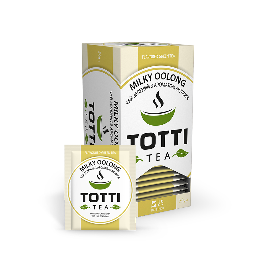 Чай зелений TOTTI Tea "Молочний Улун", пакетований, 25 шт по 2 р.