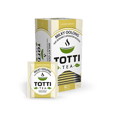Чай зелений TOTTI Tea "Молочний Улун", пакетований, 25 шт по 2 р.