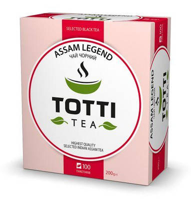 Чай чорний TOTTI Tea "Легендарний Ассам", пакетований, 100 шт по 2 р.