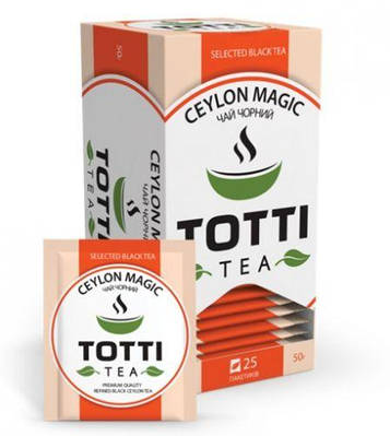 Чай чорний TOTTI Tea «Магія Цейлону», пакетований, 25 шт по 2 р.