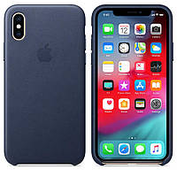 Чехол-накладка Apple Leather Case for iPhone Xs, Midnight Blue (MRWN2) Оригинал