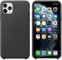 Чехол-накладка Apple Leather Case for iPhone 11 Pro Max, Black (MX0E2)