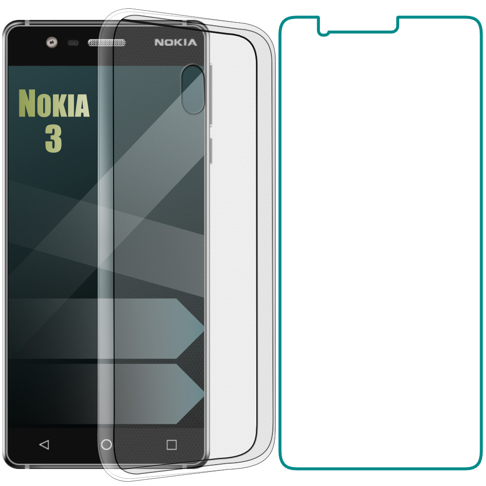 Комплект Чехол и Защитное Стекло Nokia 3 - фото 1 - id-p1160969080