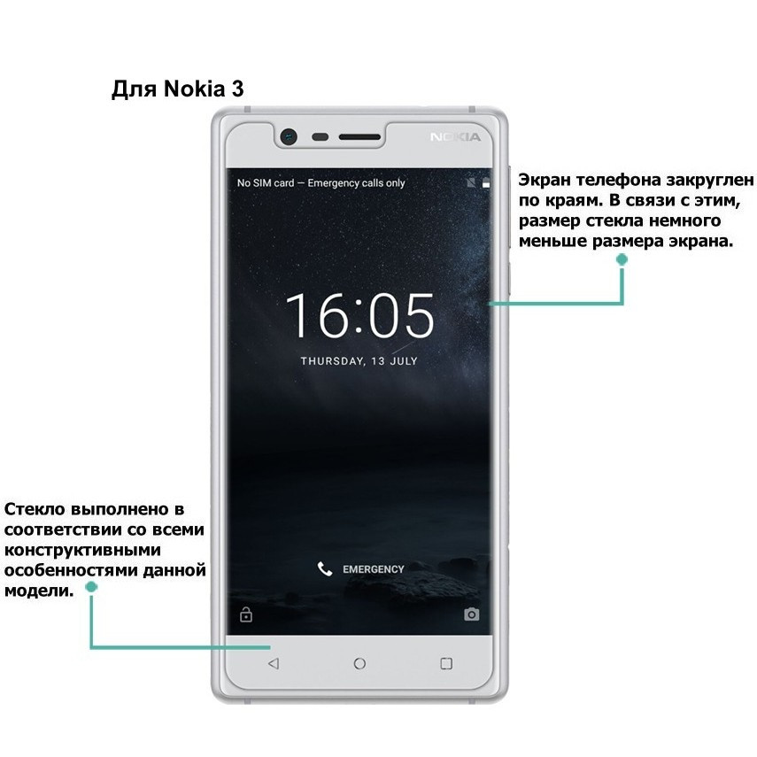 Комплект Чехол и Защитное Стекло Nokia 3 - фото 3 - id-p1160969080