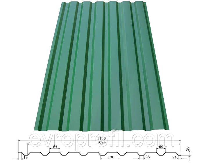 Металопрофіль ГП-18 поліестер 0,70 мм