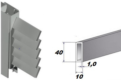 Ламелі прямокутні (40*10*1,0) для виготовлення віконниці жалюзі