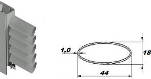 Ламелі овальні (44*18*1,0) для виготовлення віконниці жалюзі