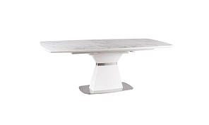 Стіл обідній Saturn II МДФ/сталь Біла, стільниця Кераміка Біла з ефектом мармуру 160-210х90 (Signal ТМ)