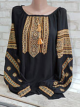 Вишиванка для жінок, блузка з вишивкою, на шифоні, 44-56 р-ри