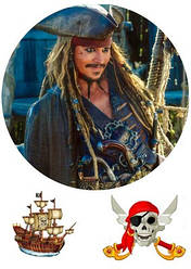 Вафельна картинка для кондитерських виробів Піратська (листок А4) 4