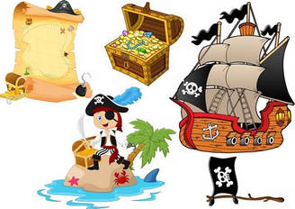 Вафельна картинка для кондитерських виробів Піратська (листок А4) 5