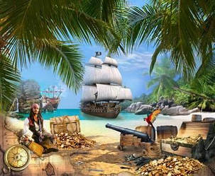 Вафельна картинка для кондитерських виробів Піратська (листок А4) 10