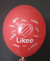 Латексна кулька з малюнком like червоній 12" 30см Belbal  ТМ Star