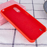 Чохол Silicon Case для Samsung Galaxy A01 2020 A015, чохол із мікрофіброю, оригінальний бампер (червоний), фото 4