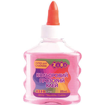Клей Zibi ПРОЗРАЧНИЙ (для слаймів) рожевий, 88 мл