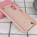 Чохол Silicon Case для Samsung Galaxy A01 2020 A015, чохол із мікрофіброю, оригінальний бампер (пудровий), фото 4