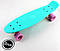 Скейт Пенні борд Penny Board Original 22 бірюзові дошки фіолетові колеса, фото 4