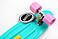 Скейт Пенні борд Penny Board Original 22 бірюзові дошки фіолетові колеса, фото 5