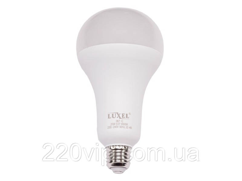Лампа A95 25 Вт 6500K E27 Luxel, світлодіодна Люксел, колір світіння — білий, 067-C 25W, лампочка високопотужна