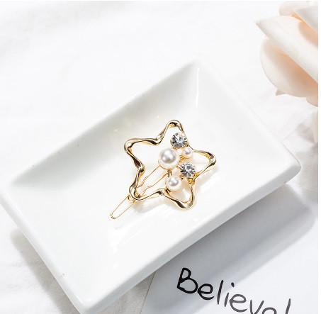 Красива прикраса для волосся заколочка "Зірочка з перлинками", фото 1