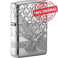 Зажигалка Zippo Armor Patriotic Eagle High Polish Chrome 49027