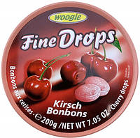 Леденцы Woogie Fine Drops Kirsch Bonbons вишневые, 200 гр.