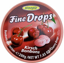 Льодяники Woogie Fine Drops Kirsch Bonbons вишневі, 200 гр.