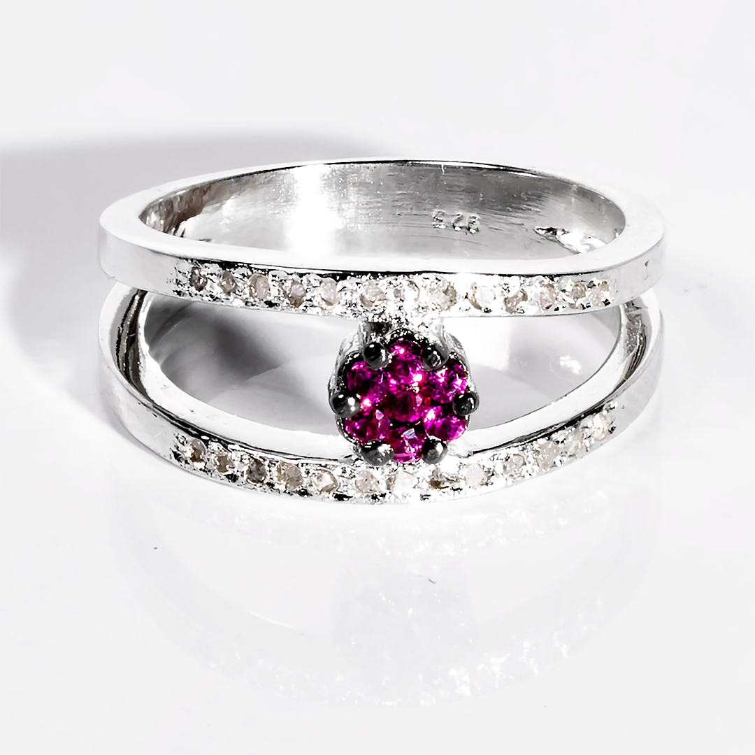 Кільце з алмазом і цирконом, 1417КЦ