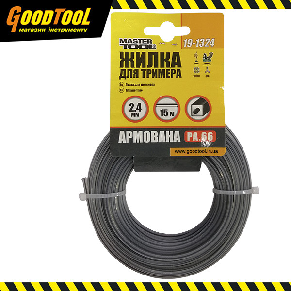 Ліска для тримера 2,4 мм х 15 м квадрат армований Mastertool