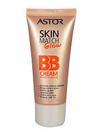 1. Тонирующий увлажняющий крем для лица BB крем Astor Skin Match Glow BB Cream 30ml оттенок ivory