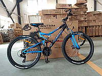 Горный велосипед Azimut Scorpion 24 дюйма. Дисковые тормоза. Синий. Шимано
