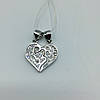 Срібний кулон Серце розділене навпіл. Циркнок куб., фото 2