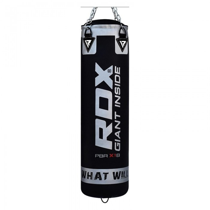 🔥 Боксерський мішок RDX Leather Black 120 см 40-50 кг шкіра чорний