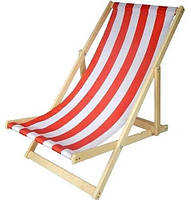 Складной лежак садовый пляжный дачный из бука или дуба красного цвета, фото 8