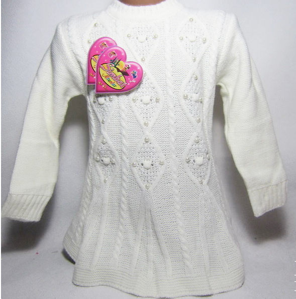 Дитячий светр туніка на дівчинку з намистинами, фото 1