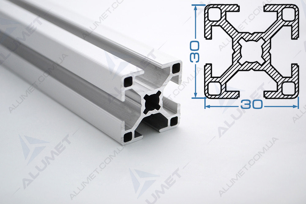 Верстатний профіль 30х30 T-track анодований (3842990720)