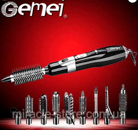 Повітряний фен стайлер для укладання волосся Gemei GM-4833 10 в 1, фото 2