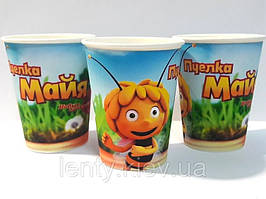 Стаканчики Бджілка Майя (Поштучно 250мл.) паперові одноразові
