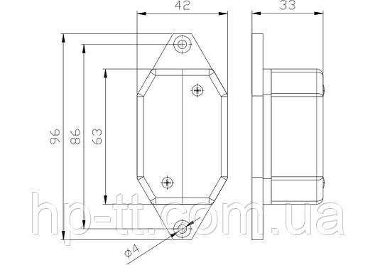 Скло бокового габариту Fristom FT-024 K біло-червоне, фото 2