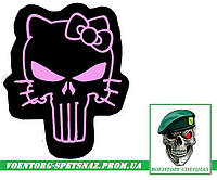 Шеврон военный Каратель Punisher женский Hello Kitty (morale patch)