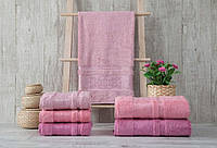 Набор махровых полотенец Zeron Бамбук 50х90 (3шт) розовый