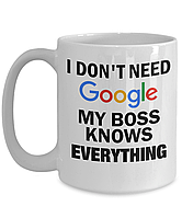 Білий кухоль (чашка) з принтом "I don't need Google