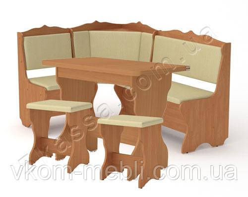 Кухонний куточок Сирія комплект (стіл КС-3 розкладний+диван+2 табурета Т1), фото 1