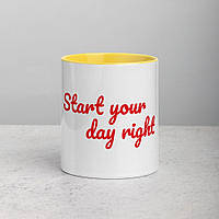Білий кухоль (чашка) з принтом "Start your day right"