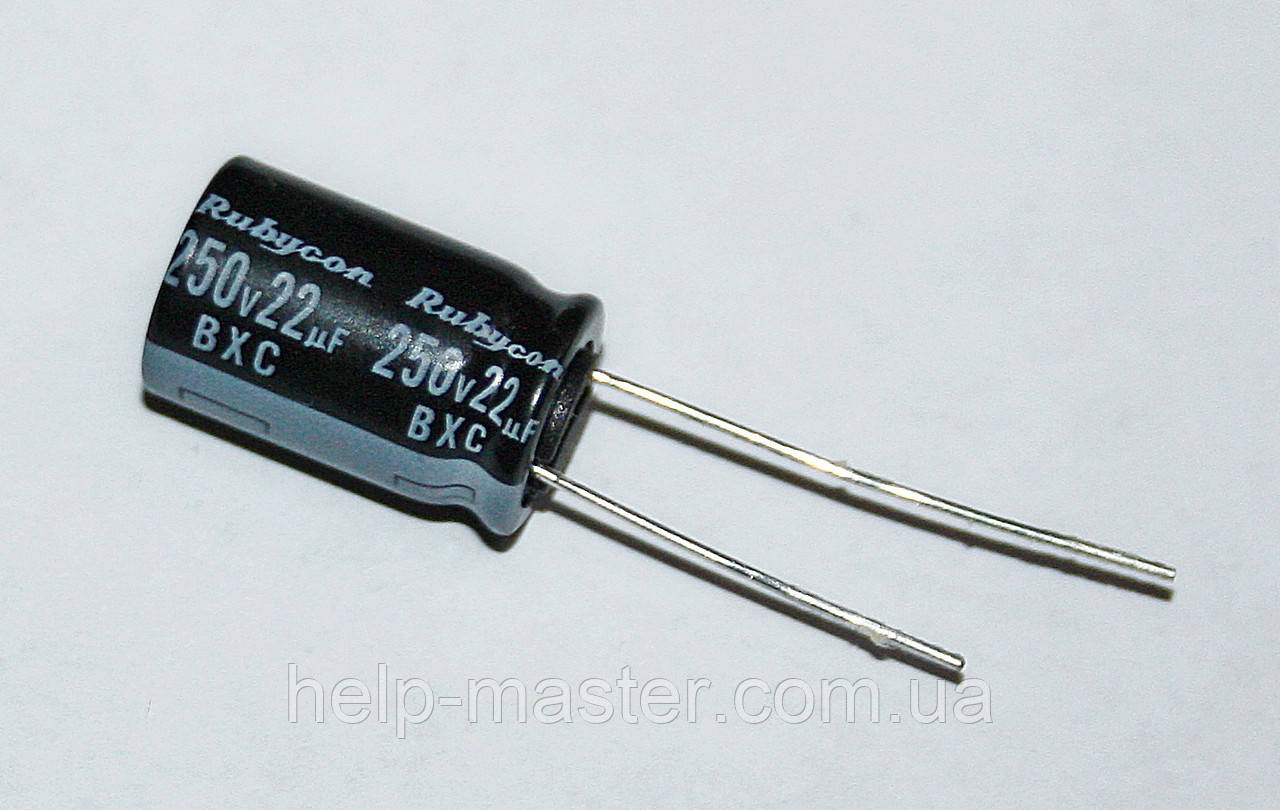 22мкф-250v (105°C) <BXA> 10*16  Rubycon, фото 1