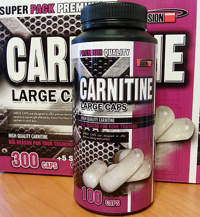 Жироспалювач L-Carnitine 1000 mg Vision Nutrition 100 caps., фото 1