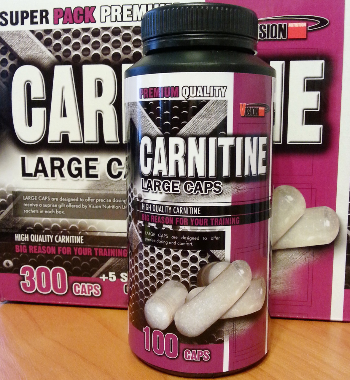 Жироспалювач L-Carnitine 1000 mg Vision Nutrition 100 caps.