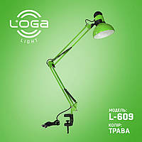 Настільна лампа на струбцині висока з вимикачем на плафоні, Е27, "Трава" LOGA