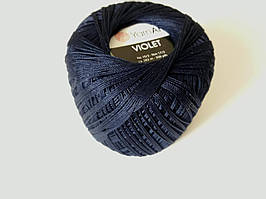 Пряжа  нитка для в'язання Violet YarnArt 100% бавовна, темно синій № 066